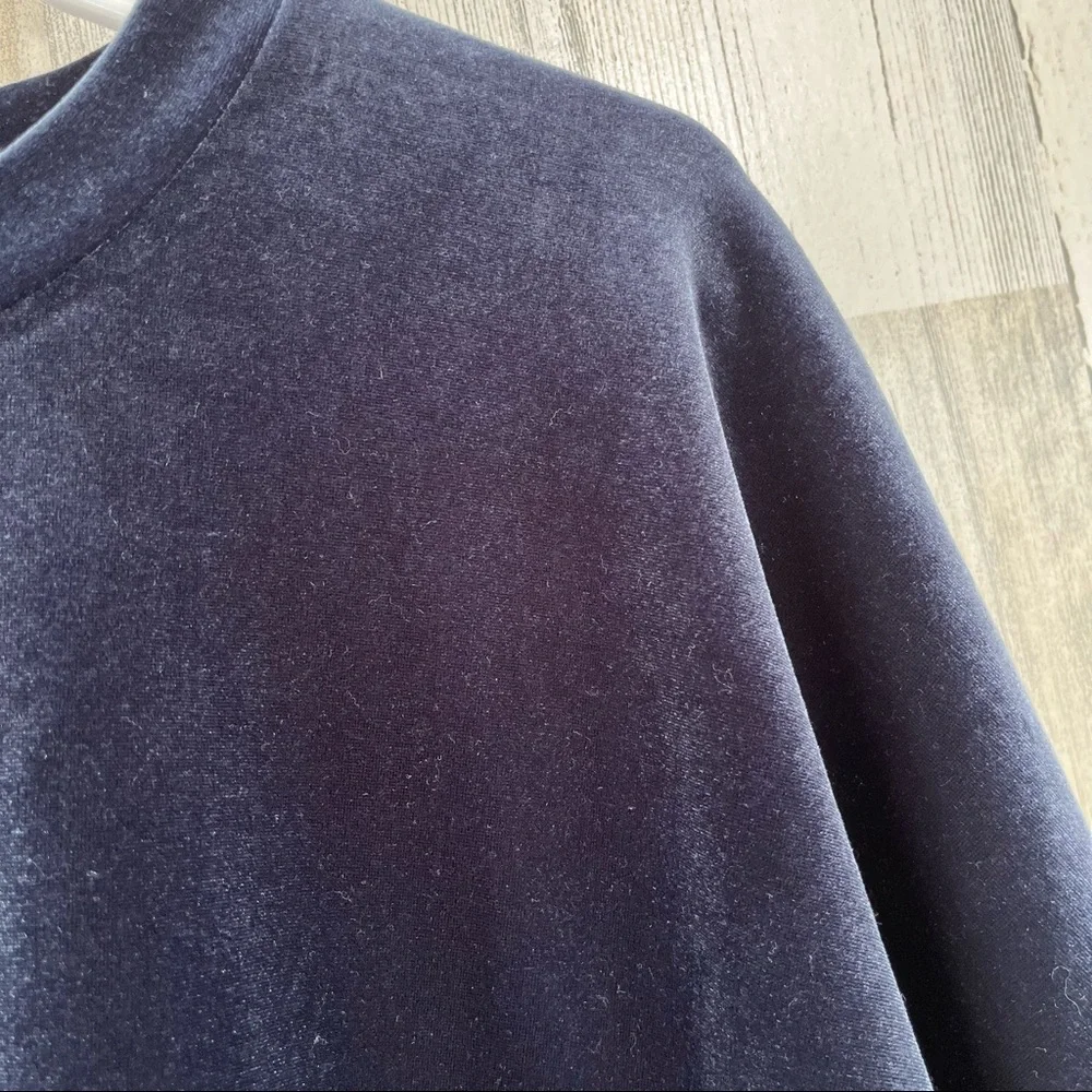 MADEWELL Blue Velour Crewneck Sweatshirt XL - Picture 3 of 10